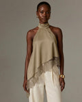 Heirloom Female Satin Top - Khaki